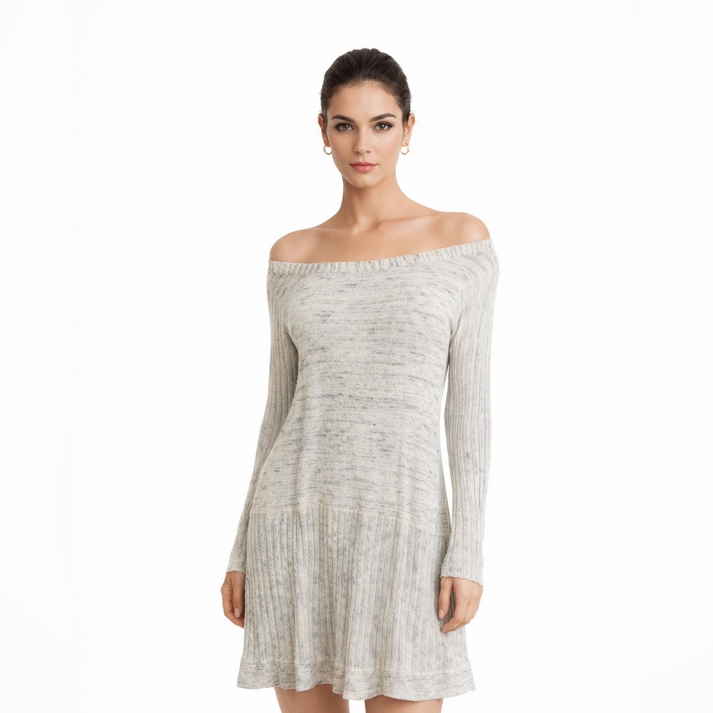 Moth Anthropologie Dress Women's‎ Size Large Ribbed Sweater Tunic Beige